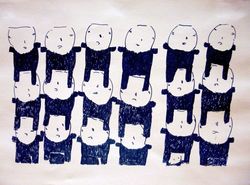 Donald  Mitchell, People in Rows, marker on paper